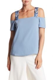 Cooper  amp  Ella   Sandra Beaded Cold Shoulder Shirt  at Nordstrom Rack